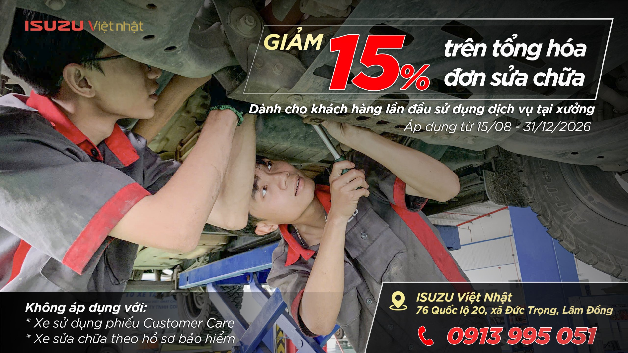 Bảo dưỡng giảm 15%