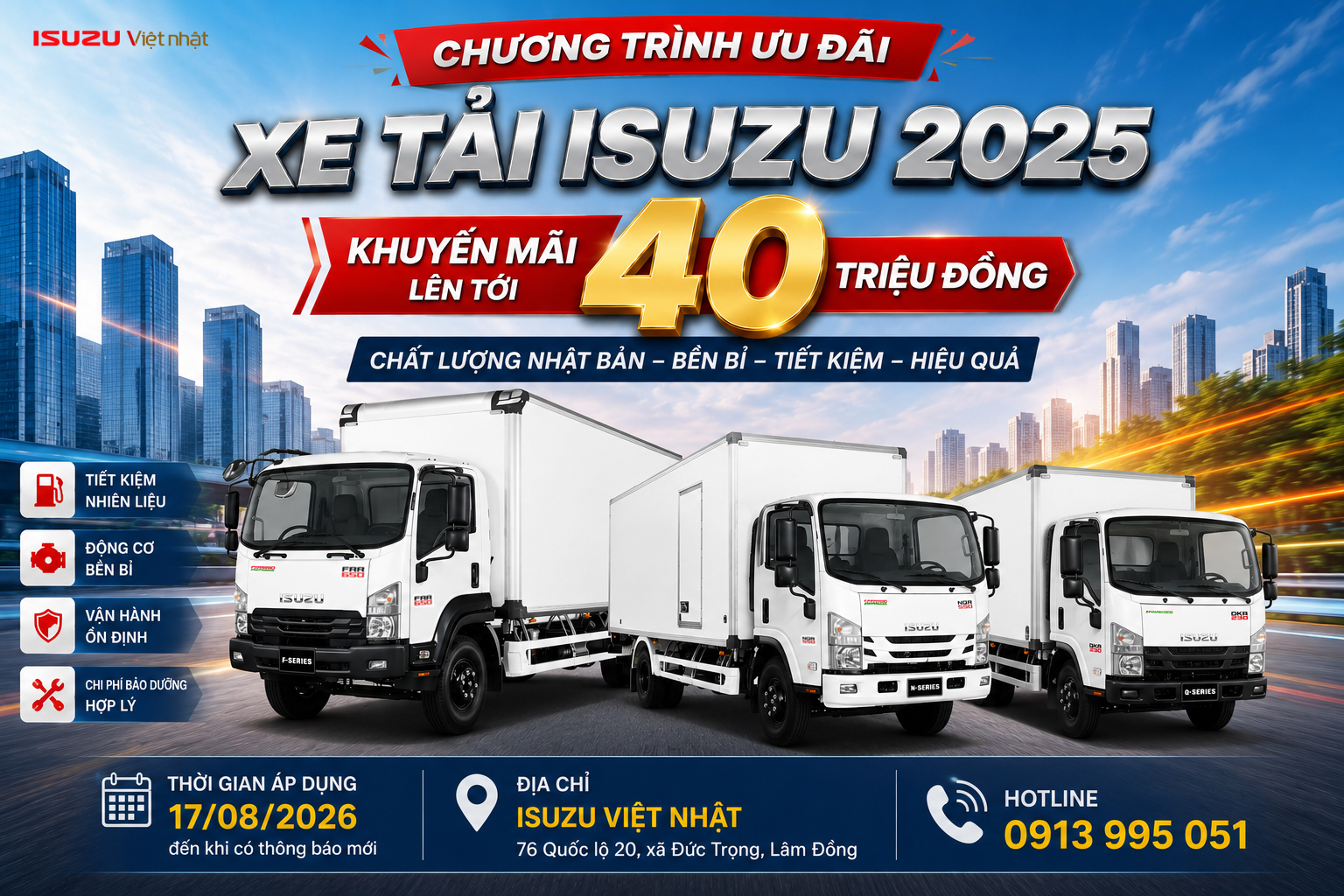 Khuyến mãi xe tải isuzu 2025